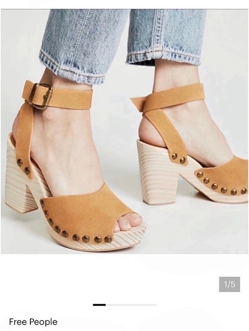 Free People Pasadena Patent Clog Sandals in Orange7.5-8.(38). Open toe. 4” heel